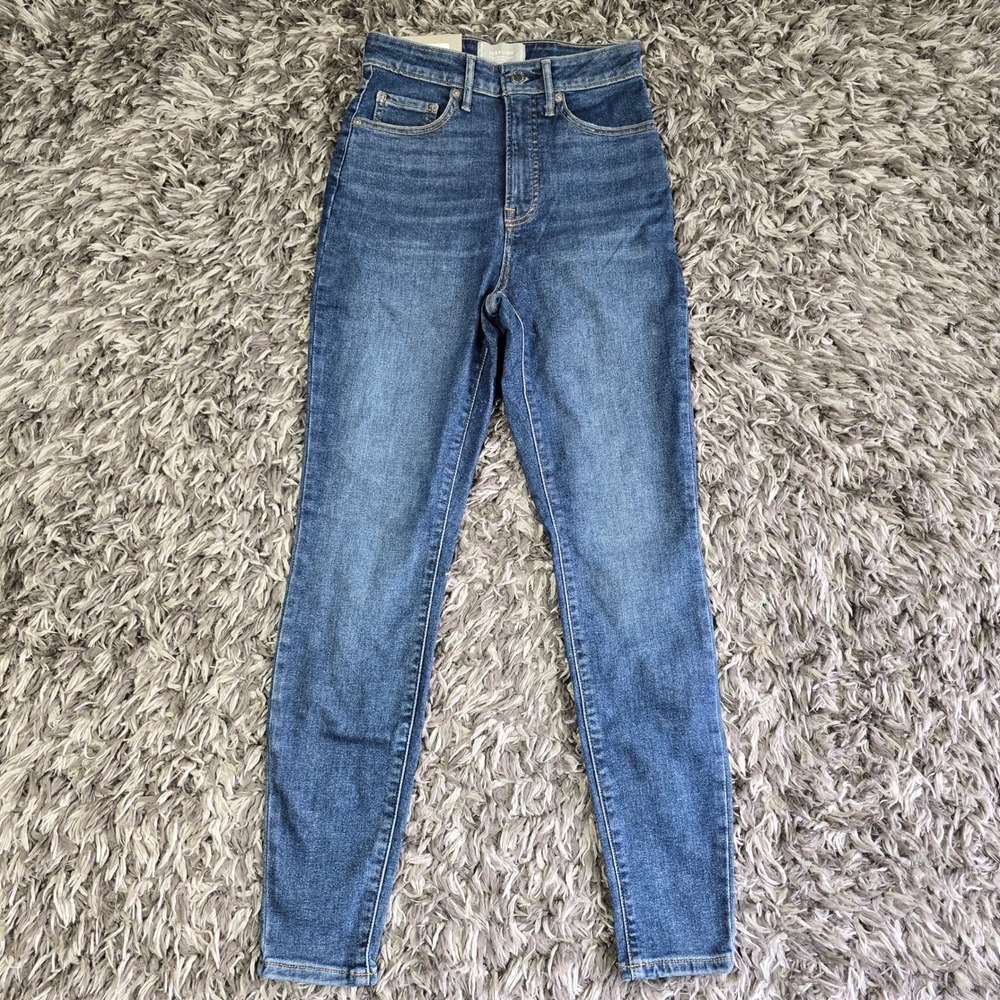 Everlane The Curvy Way-High Skinny Jean Authentic Blue High Rise Stretch Size 26